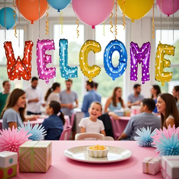 16"_Golden_Letter_Welcome_Foil_Balloon_Welcome_Baby/Inauguration_Party_Decoration_Welcome_Back_Home_Item_Helium_Balloon_-_Pack_Of_7_Balloons