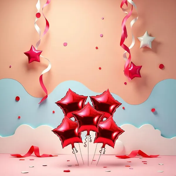 10_Inch_Star_Shaped_Foil_Balloon_(Pack_Of_5)_|_Star_Shape_Balloons_For_Decoration_|_Birthday_Balloons_For_Decoration_(Red)