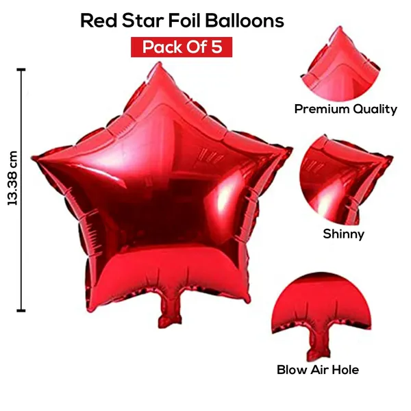 10_Inch_Star_Shaped_Foil_Balloon_(Pack_Of_5)_|_Star_Shape_Balloons_For_Decoration_|_Birthday_Balloons_For_Decoration_(Red)