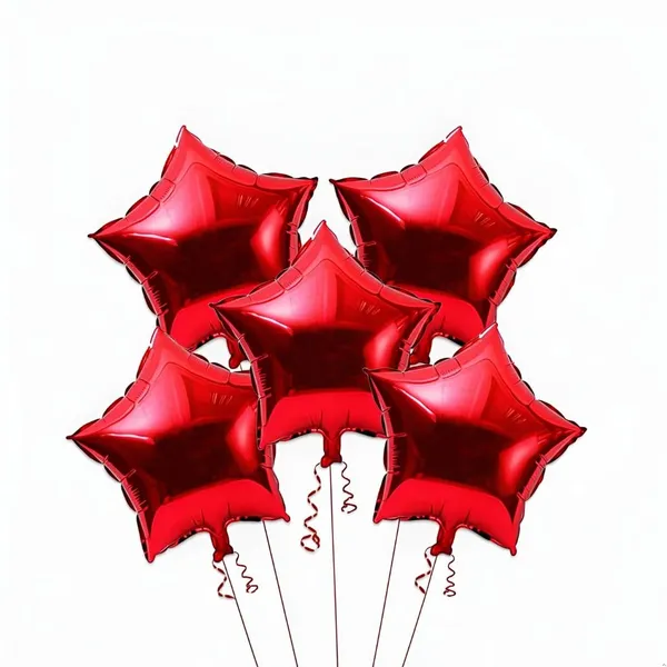10_Inch_Star_Shaped_Foil_Balloon_(Pack_Of_5)_|_Star_Shape_Balloons_For_Decoration_|_Birthday_Balloons_For_Decoration_(Red)