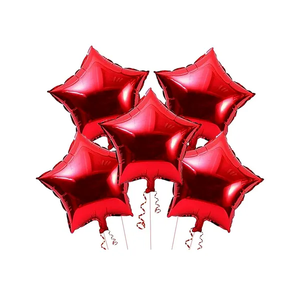 10_Inch_Star_Shaped_Foil_Balloon_(Pack_Of_5)_|_Star_Shape_Balloons_For_Decoration_|_Birthday_Balloons_For_Decoration_(Red)