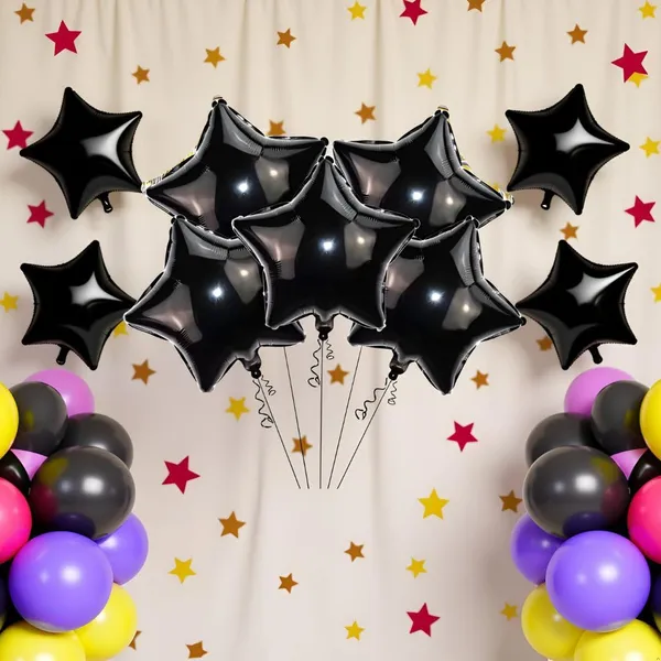 Handicrafts_10_Inch_Star_Shaped_Foil_Balloon_|_Star_Shape_Balloons_For_Decoration_|_Birthday_Balloons_For_Decoration_|_Pack_Of_5_(Black)
