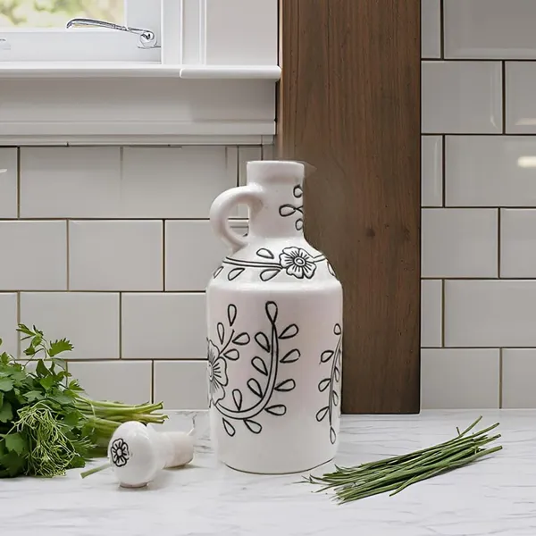 Handicrafts_Ceramic_Oil_Dispenser_Gol_|_White_|_1000_Ml