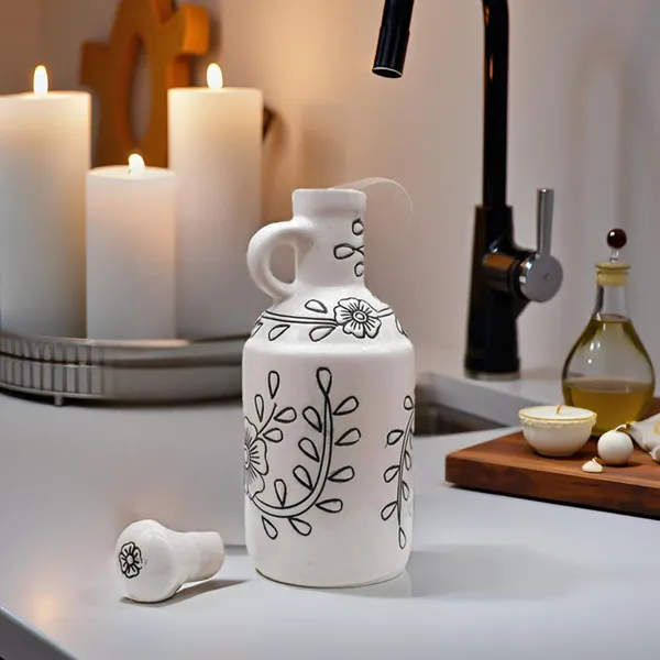 Handicrafts_Ceramic_Oil_Dispenser_Gol_|_White_|_1000_Ml