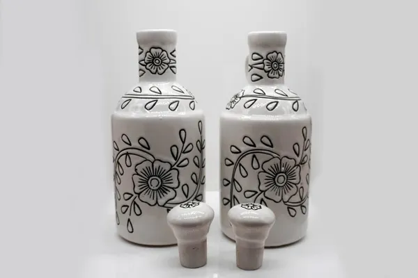 Handicrafts_Ceramic_Oil_Dispenser_Gol_|_Pack_Of_2_|_White_|_1000_Ml_Each