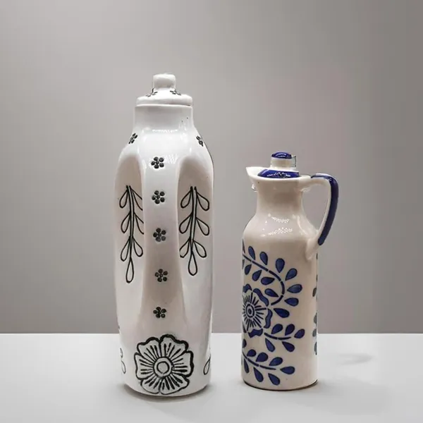 Ceramic_Oil_Dispenser_Mini_|_Pack_Of_2_|_White_&_Blue_|_1000_Ml_&_300Ml