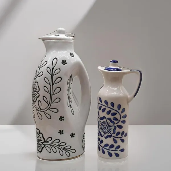 Ceramic_Oil_Dispenser_Mini_|_Pack_Of_2_|_White_&_Blue_|_1000_Ml_&_300Ml
