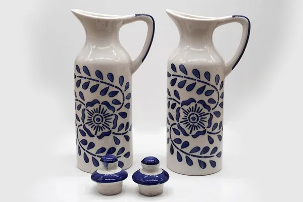 Ceramic_Oil_Dispenser_Mini_(Pack_Of_2)_Blue_&_White_|_300_Ml_Each