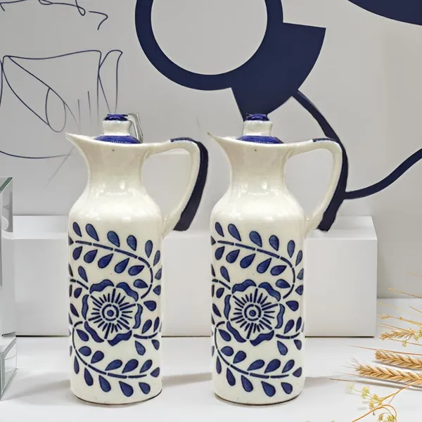 Ceramic_Oil_Dispenser_Mini_(Pack_Of_2)_Blue_&_White_|_300_Ml_Each