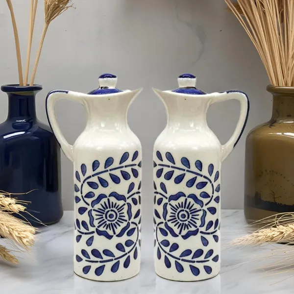 Ceramic_Oil_Dispenser_Mini_(Pack_Of_2)_Blue_&_White_|_300_Ml_Each
