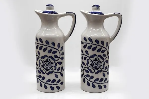 Ceramic_Oil_Dispenser_Mini_(Pack_Of_2)_Blue_&_White_|_300_Ml_Each