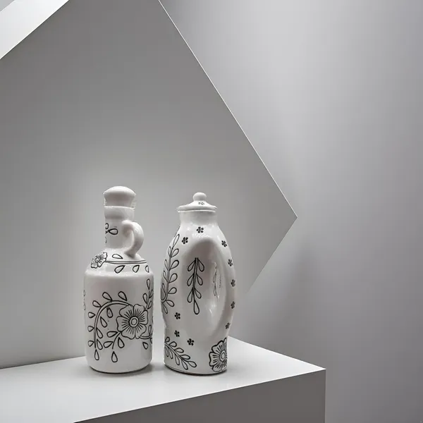 Handicrafts_Ceramic_Oil_Dispenser_Gol_|_Pack_Of_2_|_White_|_1000_Ml_Each