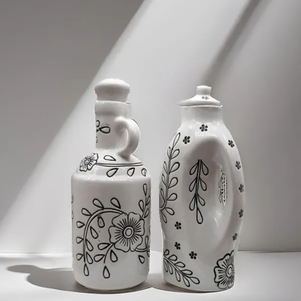 Handicrafts_Ceramic_Oil_Dispenser_Gol_|_Pack_Of_2_|_White_|_1000_Ml_Each