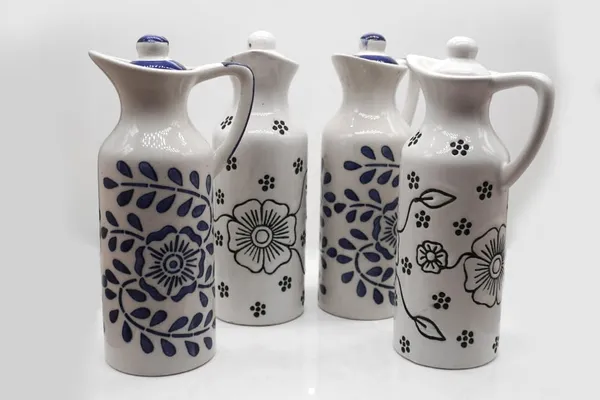 Ceramic_Oil_Dispenser_Mini_(Pack_Of_4)_Blue_&_White_|_300_Ml_Each