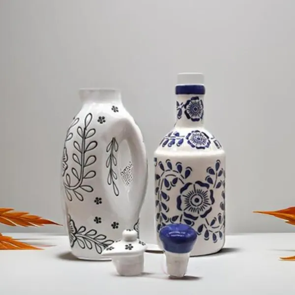 Handicrafts_Ceramic_Oil_Dispenser_|_Pack_Of_2_|_Blue_&_White_|_1000_Ml_Each