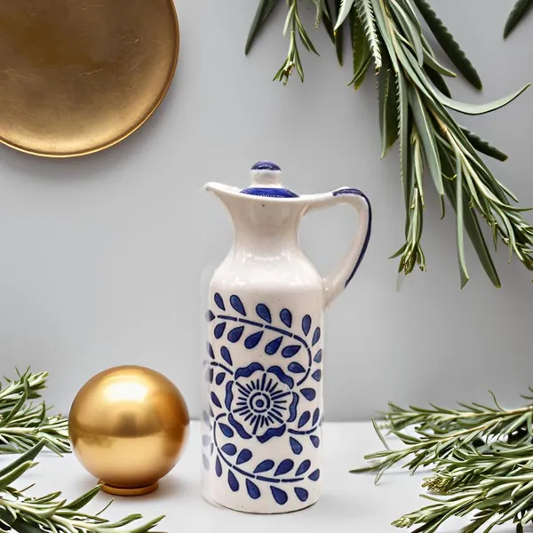Ceramic_Oil_Dispenser_Mini_|_Blue_&_White_|_Capacity-300_Ml