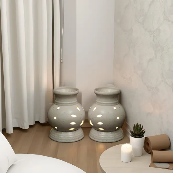 Lampe_Shape_Electric_Ceramic_Aroma_Oil_Diffuser_Set(Pack_Of_2)_|_Natural_Air_Fragrance_For_Office/Home_Decor/Spa/Living_Room_|_White_(Arm-Lmp2)