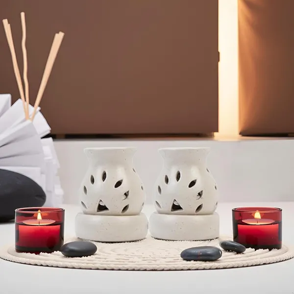 Lampe_Shape_Electric_Ceramic_Aroma_Oil_Diffuser_Set(Pack_Of_2)_|_Natural_Air_Fragrance_For_Office/Home_Decor/Spa/Living_Room_|_White_(Arm-Lmp2)