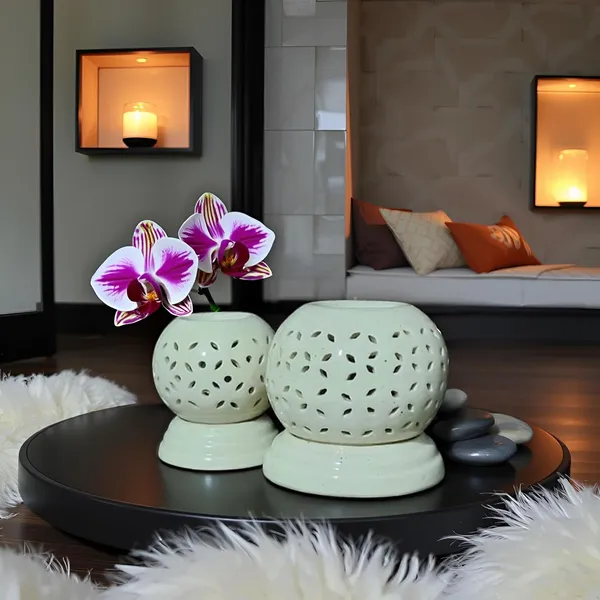 Electric_Aroma_Diffuser/Burner_&_Ball_Shape_Electric_Ceramic_Aroma_Oil_Diffuser_Set_(Pack_Of_2)_|_Natural_Air_Fragrance_For_Office/Home_Decor/Spa/Living_Room_|_White_(Arm-Mb_&_Sb)