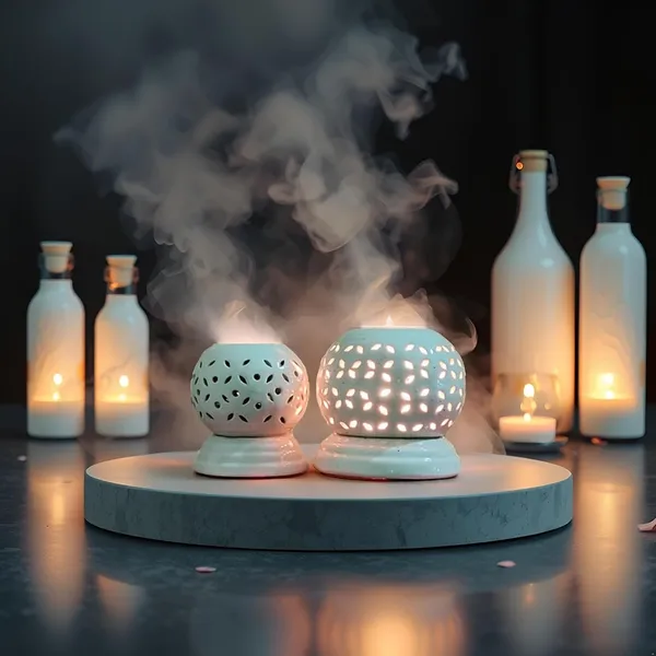 Electric_Aroma_Diffuser/Burner_&_Ball_Shape_Electric_Ceramic_Aroma_Oil_Diffuser_Set_(Pack_Of_2)_|_Natural_Air_Fragrance_For_Office/Home_Decor/Spa/Living_Room_|_White_(Arm-Mb_&_Sb)