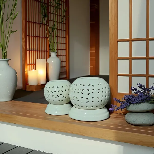 Electric_Aroma_Diffuser/Burner_&_Ball_Shape_Electric_Ceramic_Aroma_Oil_Diffuser_Set_(Pack_Of_2)_|_Natural_Air_Fragrance_For_Office/Home_Decor/Spa/Living_Room_|_White_(Arm-Mb_&_Sb)