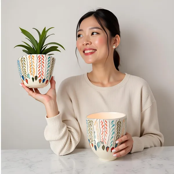 Ceramic_Wall_Hanging_Planter_|_Flower_Pots_|_Succulent_Holder_For_Garden_Herbs_Plants_|_Indoor_Use_No_Drainage_Hole_With_Poly_Foam_Suppor_|_Multi