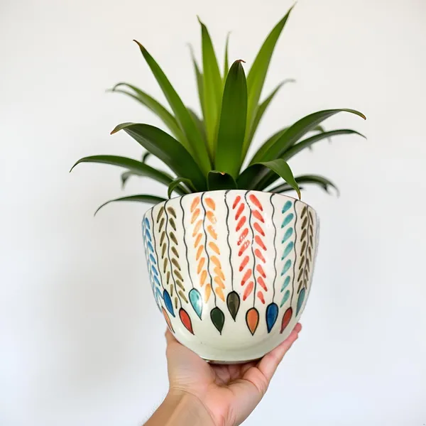 Ceramic_Wall_Hanging_Planter_|_Flower_Pots_|_Succulent_Holder_For_Garden_Herbs_Plants_|_Indoor_Use_No_Drainage_Hole_With_Poly_Foam_Suppor_|_Multi
