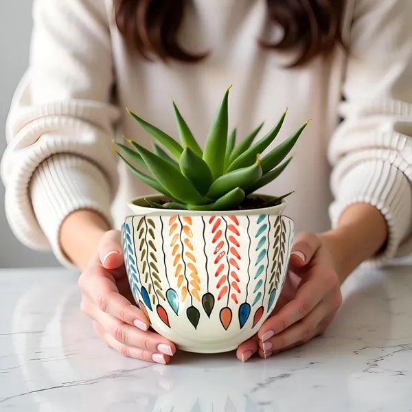 Ceramic_Wall_Hanging_Planter_|_Flower_Pots_|_Succulent_Holder_For_Garden_Herbs_Plants_|_Indoor_Use_No_Drainage_Hole_With_Poly_Foam_Suppor_|_Multi