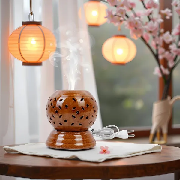 Electric_Aroma_Diffuser/Burner_&_Ball_Shape_Electric_Ceramic_Aroma_Oil_Diffuser_|_Electric_Diffuser_Burner_Oil_For_Room/Office/Home_Decor(Arm-Sb-Brw)