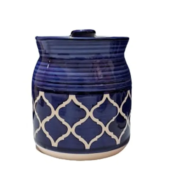 Kreceramic_Jars_With_Lid_And_Multipurpose_Barni_For_Chutney|_Pickle|_Spice|_Storage_Container|_Dining_Table_Container_Set_(500_Ml)_Blue