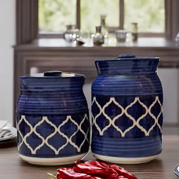 Ceramic_Pickle_Jars_With_Lid_|_Barni_|_Containers_|_Storage_Jar_For_Spice_Pickle_Chatni_Achar_|_Hand_Painted_Ceramic_Barni_|_Achar_Ki_Barni_|_Pack_Of_2_(500_Ml_And_1000_Ml)_Blue