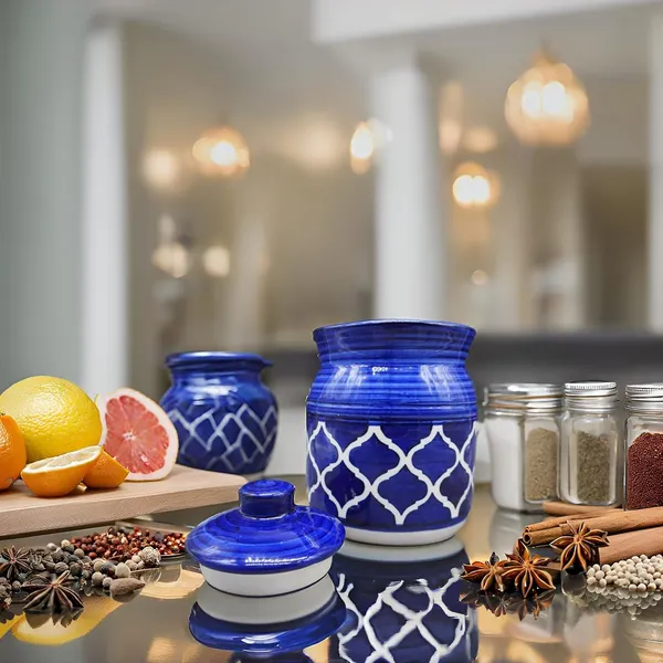 Ceramic_Pickle_Jars_With_Lid_|_Barni_|_Containers_|_Storage_Jar_For_Spice_Pickle_Chatni_Achar_|_Hand_Painted_Ceramic_Barni_|_Achar_Ki_Barni_|_Pack_Of_2_(500_Ml_And_1000_Ml)_Blue