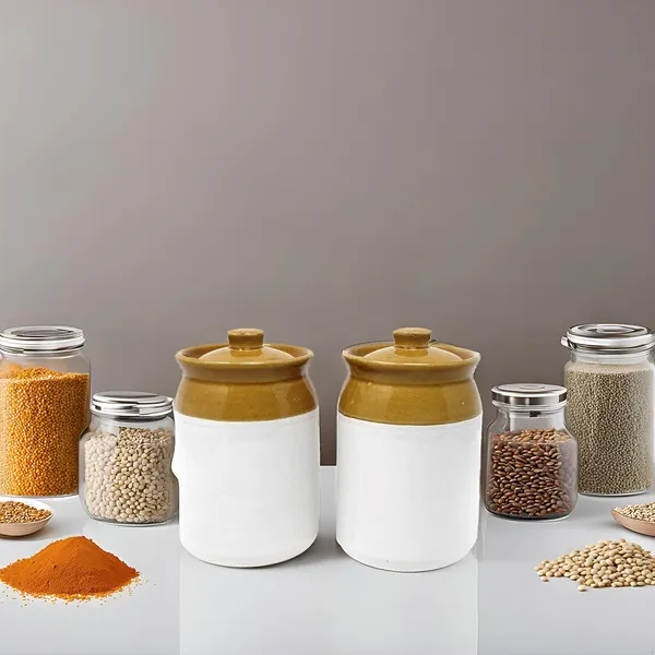 Ceramic_Jars_With_Lid_And_Multipurpose_Barni_For_Chutney|_Pickle|_Spice|_Storage_Container|_Dining_Table_Container_Set_(1000_Ml)_Pack_Of_2