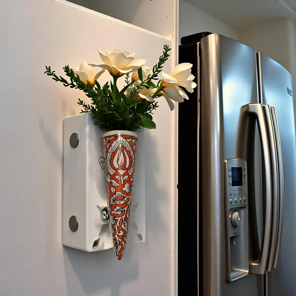 Ceramic_Pottery_Style_Cone_Planter_For_Home_Balcony_And_Living_Room_|_Flower_Vase,_Floral_Cones,_Decorative_Wall_Hanging_Pots_(Orange)