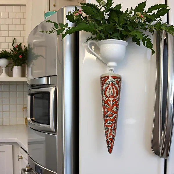 Ceramic_Pottery_Style_Cone_Planter_For_Home_Balcony_And_Living_Room_|_Flower_Vase,_Floral_Cones,_Decorative_Wall_Hanging_Pots_(Orange)