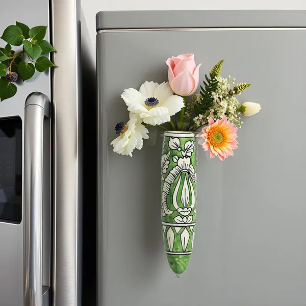 Ceramic_Pottery_Style_Cone_Planter_For_Home_Balcony_And_Living_Room_|_Flower_Vase_Floral_Cones_Decorative_Wall_Hanging_Pots_(Oval_Green)