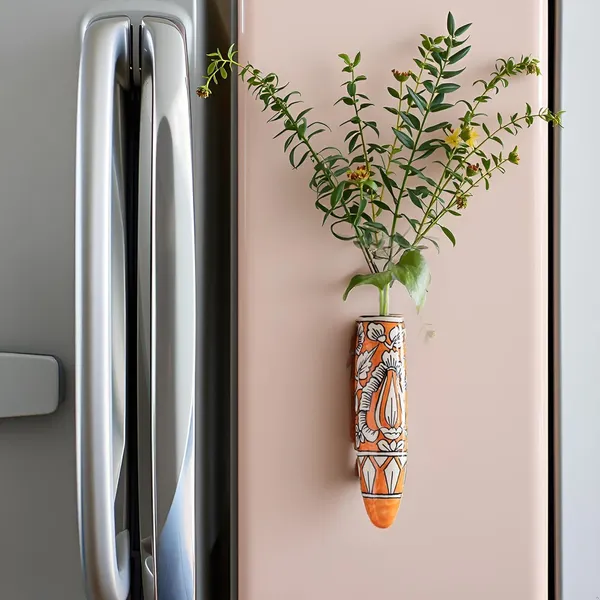 Ceramic_Pottery_Style_Cone_Planter_For_Home_Balcony_And_Living_Room_|_Flower_Vase_Floral_Cones_Decorative_Wall_Hanging_Pots_(Oval_Orange)