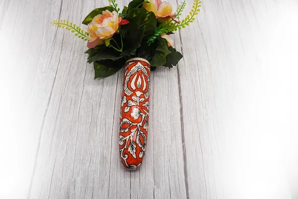 Ceramic_Pottery_Style_Cone_Planter_For_Home_Balcony_And_Living_Room_|_Flower_Vase_Floral_Cones_Decorative_Wall_Hanging_Pots_(Oval_Orange)