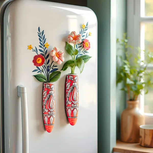 Ceramic_Pottery_Style_Cone_Planter_For_Home_Balcony_And_Living_Room_|_Flower_Vase_Planter_Floral_Cones_Decorative_Wall_Hanging_Planter_Pots_(Oval_(Red))