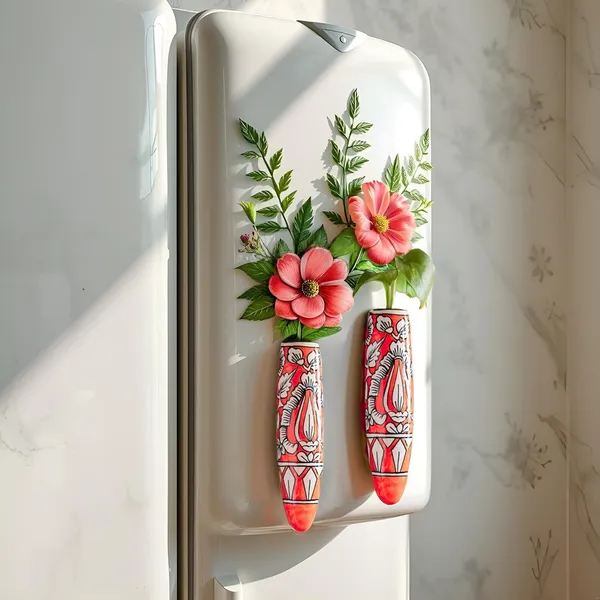 Ceramic_Pottery_Style_Cone_Planter_For_Home_Balcony_And_Living_Room_|_Flower_Vase_Planter_Floral_Cones_Decorative_Wall_Hanging_Planter_Pots_(Oval_(Red))