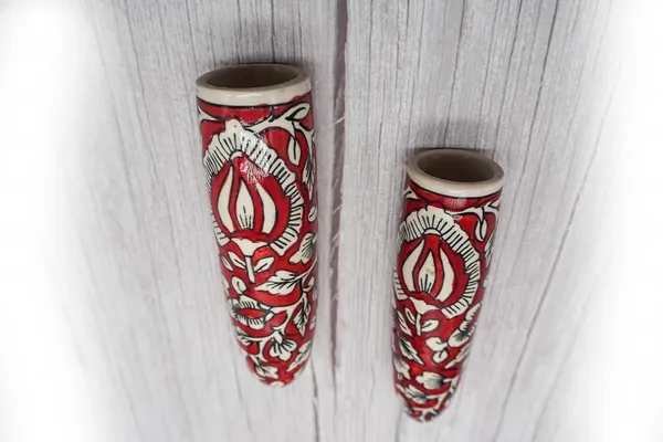 Ceramic_Pottery_Style_Cone_Planter_For_Home_Balcony_And_Living_Room_|_Flower_Vase_Planter_Floral_Cones_Decorative_Wall_Hanging_Planter_Pots_(Oval_(Red))