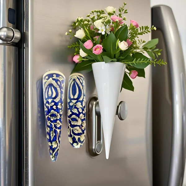 Handicrafts_Ceramic_Pottery_Style_Cone_Planter_For_Home_Balcony_And_Living_Room_|_Flower_Vase_Planter_Floral_Cones_Decorative_Wall_Hanging_Planter_Pots_((Oval_And_Cone)_(Blue))