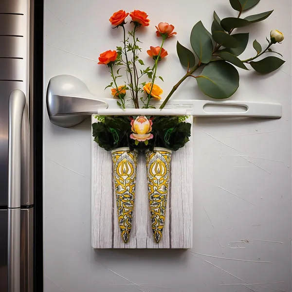 Handicrafts_Ceramic_Pottery_Style_Cone_Planter_For_Home_Balcony_And_Living_Room_|_Flower_Vase_Planter_Floral_Cones_Decorative_Wall_Hanging_Planter_Pots_(Cone_(Yellow))