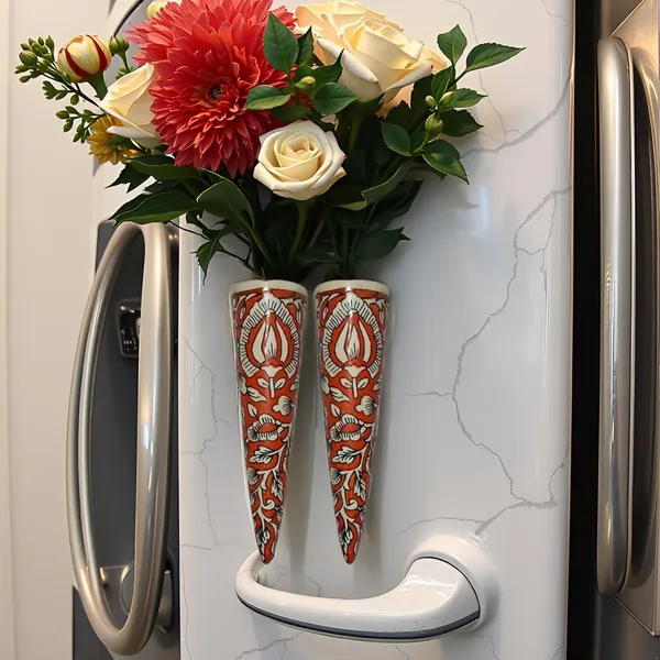 Ceramic_Pottery_Style_Cone_Planter_For_Home_Balcony_And_Living_Room_|_Flower_Vase_Planter_Floral_Cones_Decorative_Wall_Hanging_Planter_Pots_(Cone_(Red))