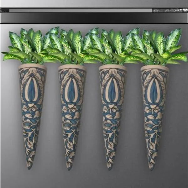 Ceramic_Pottery_Style_Cone_Planter_For_Home_Balcony_And_Living_Room_|_Flower_Vase_Planter_Floral_Cones_Decorative_Wall_Hanging_Planter_Pots_(Cone_(Blue))