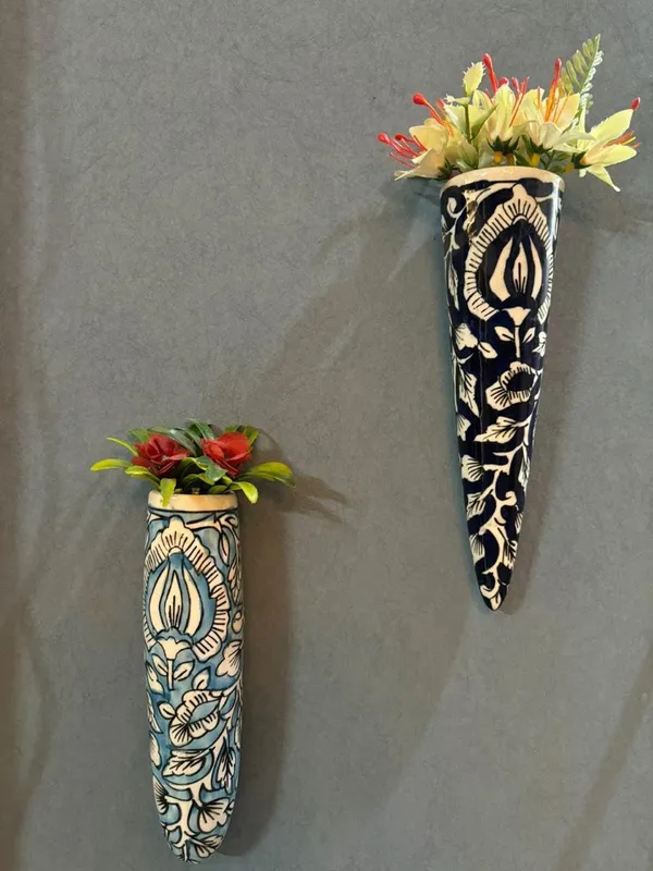 Ceramic_Pottery_Style_Cone_And_Oval_Planter_For_Home_Balcony_And_Living_Room_|_Flower_Vase_Planter_Decorative_For_Wall_Hanging_Planter_Pots
