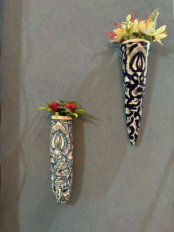 Ceramic_Pottery_Style_Cone_And_Oval_Planter_For_Home_Balcony_And_Living_Room_|_Flower_Vase_Planter_Decorative_For_Wall_Hanging_Planter_Pots