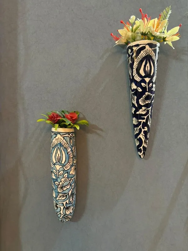 Ceramic_Pottery_Style_Cone_And_Oval_Planter_For_Home_Balcony_And_Living_Room_|_Flower_Vase_Planter_Decorative_For_Wall_Hanging_Planter_Pots