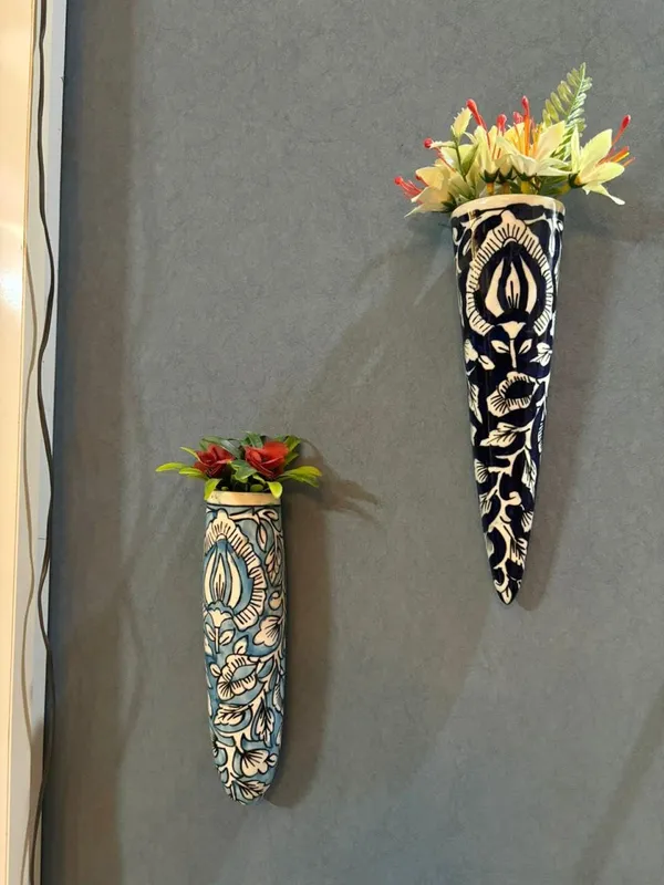 Ceramic_Pottery_Style_Cone_And_Oval_Planter_For_Home_Balcony_And_Living_Room_|_Flower_Vase_Planter_Decorative_For_Wall_Hanging_Planter_Pots