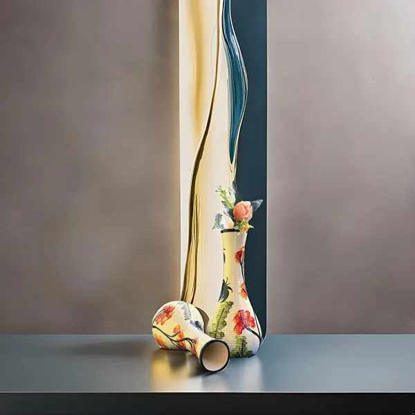 Long_Ceramic_Flower_Pot_Handcrafted_Cylindrical_Vase_With_Painted_Mouth_|_Pottery_Container_For_Home_Decor,_Center_Table_&_Corner_Decoration_(Pack_Of_2)